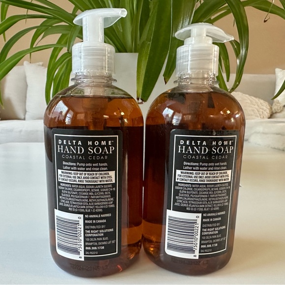 2 Bottles Delta Home Coastal Cedar Hand Soap 16 Fl Oz ea - Picture 2 of 4